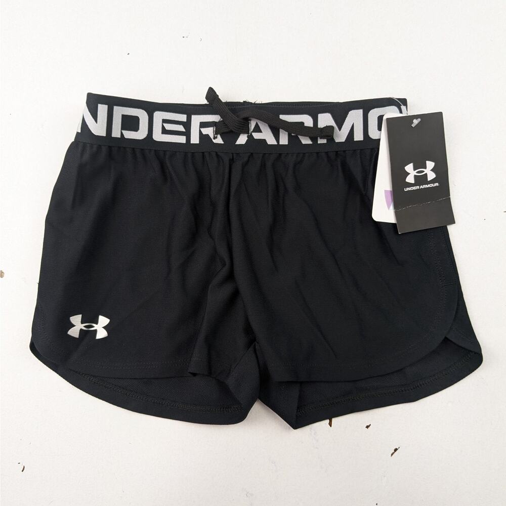 Under Armour Girls Black Athletic Shorts - Size YXS - NWT